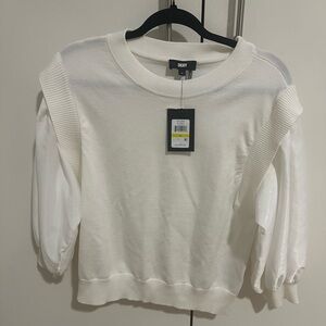 DKNY Cream Knit Top